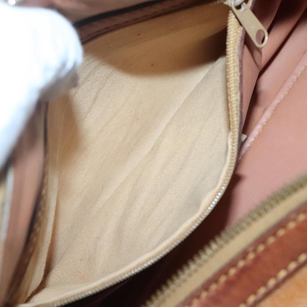 PRIMA CLASSE Hand Bag Leather PVC Brown Gold Auth gh134 - Picture 12 of 16